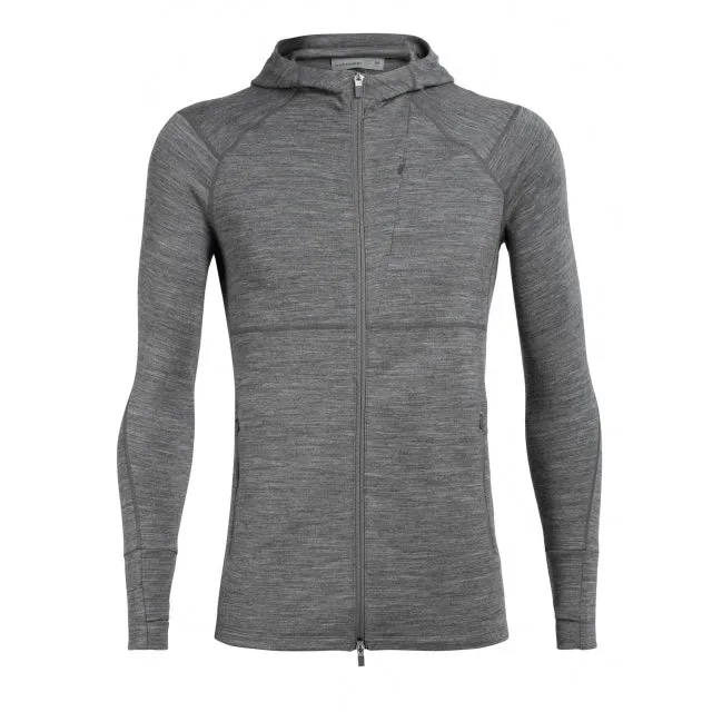 Men's Merino Quantum II Long Sleeve Zip Hood Jacket RubberizedButtonClosures Compression Layer