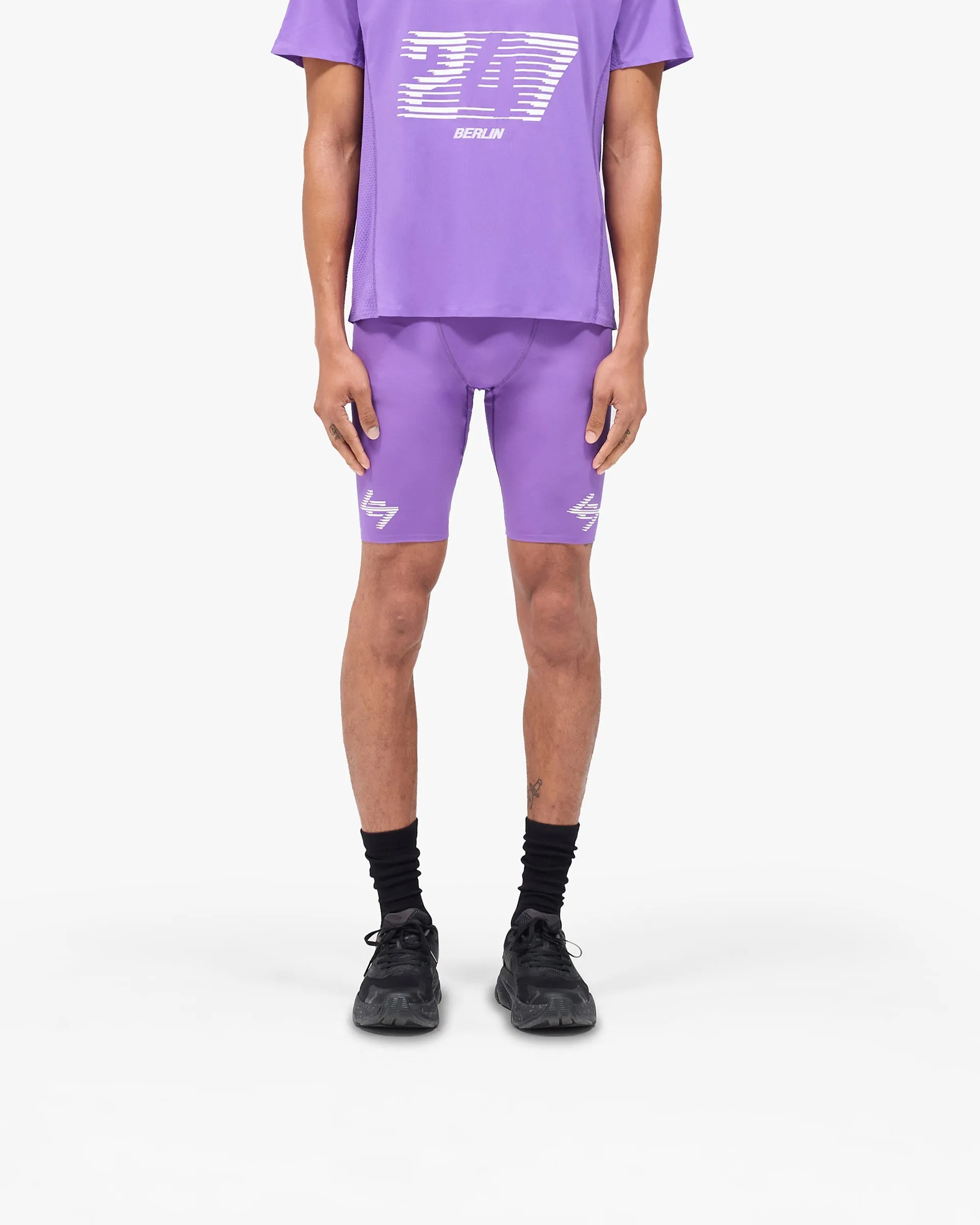 247 Berlin Half Tight - Purple Quick Release Buckle Gym Wear