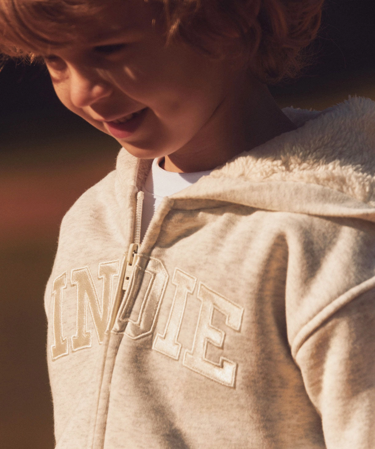 Winter Motion Cozy Warmth The Sherpa Huntington Hoodie - Light Grey Marle/White