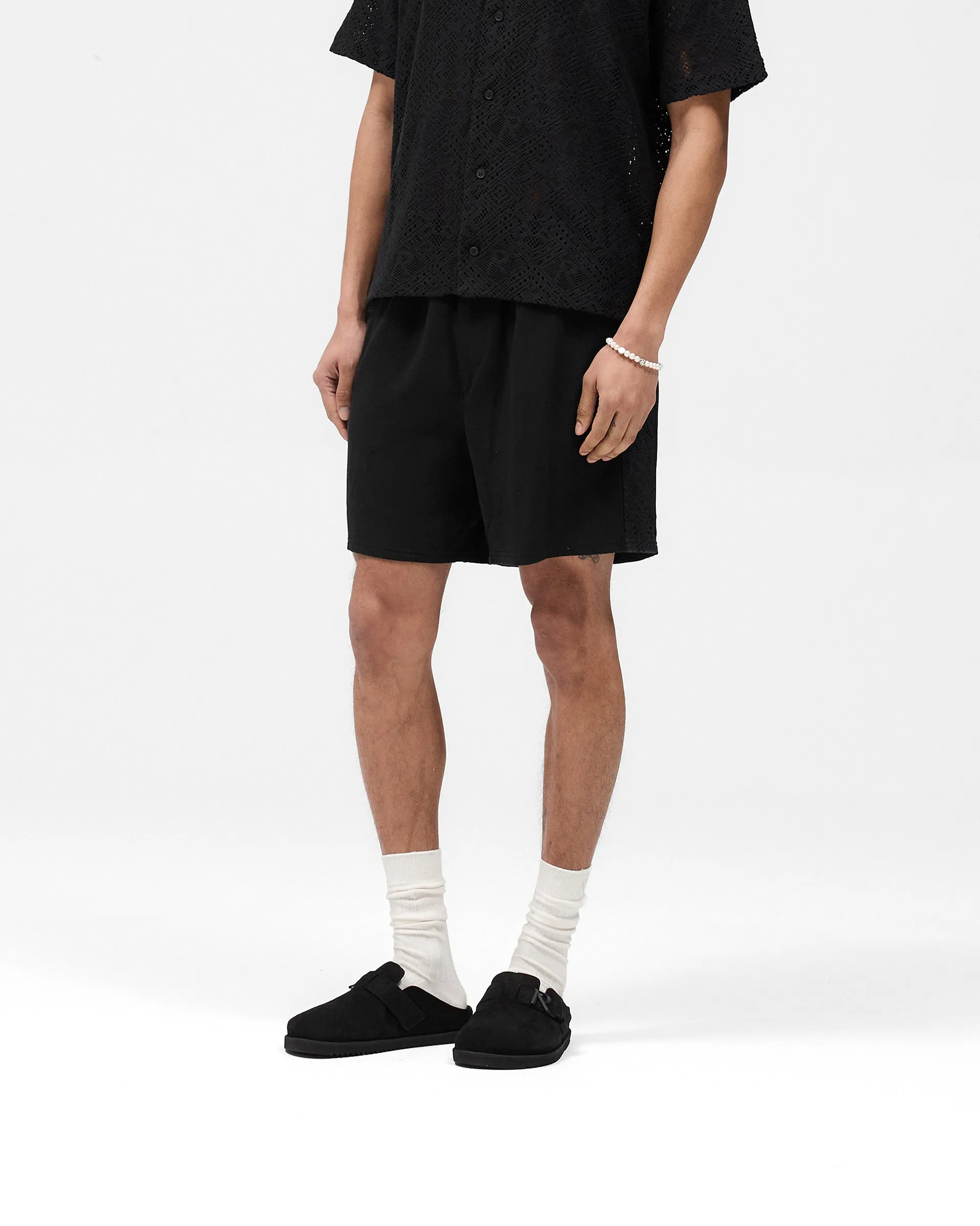 Knitted Panel Short - Black Easy Breezy Slim Flex