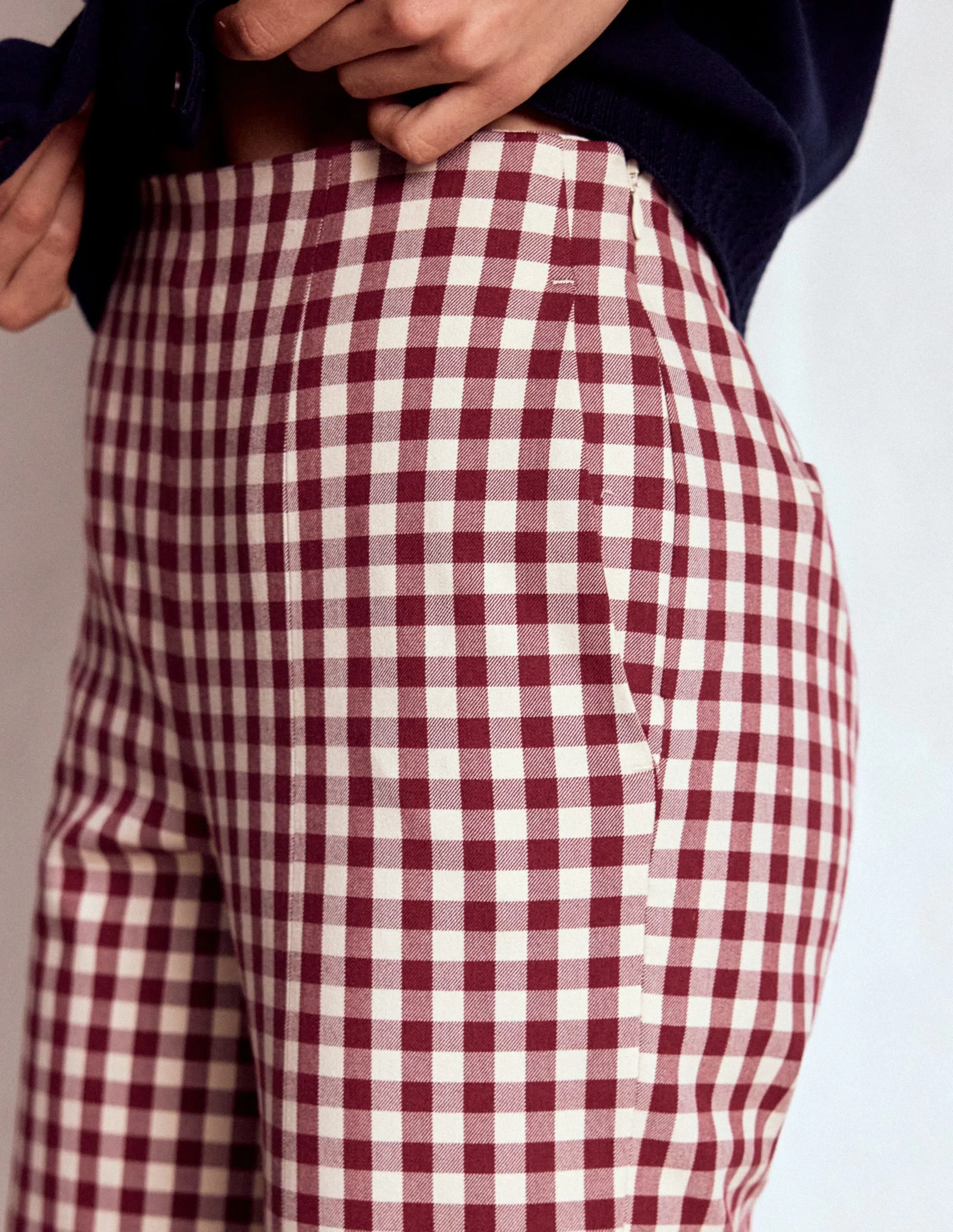 All terrain Smart 7/8 Trousers-Chestnut Gingham