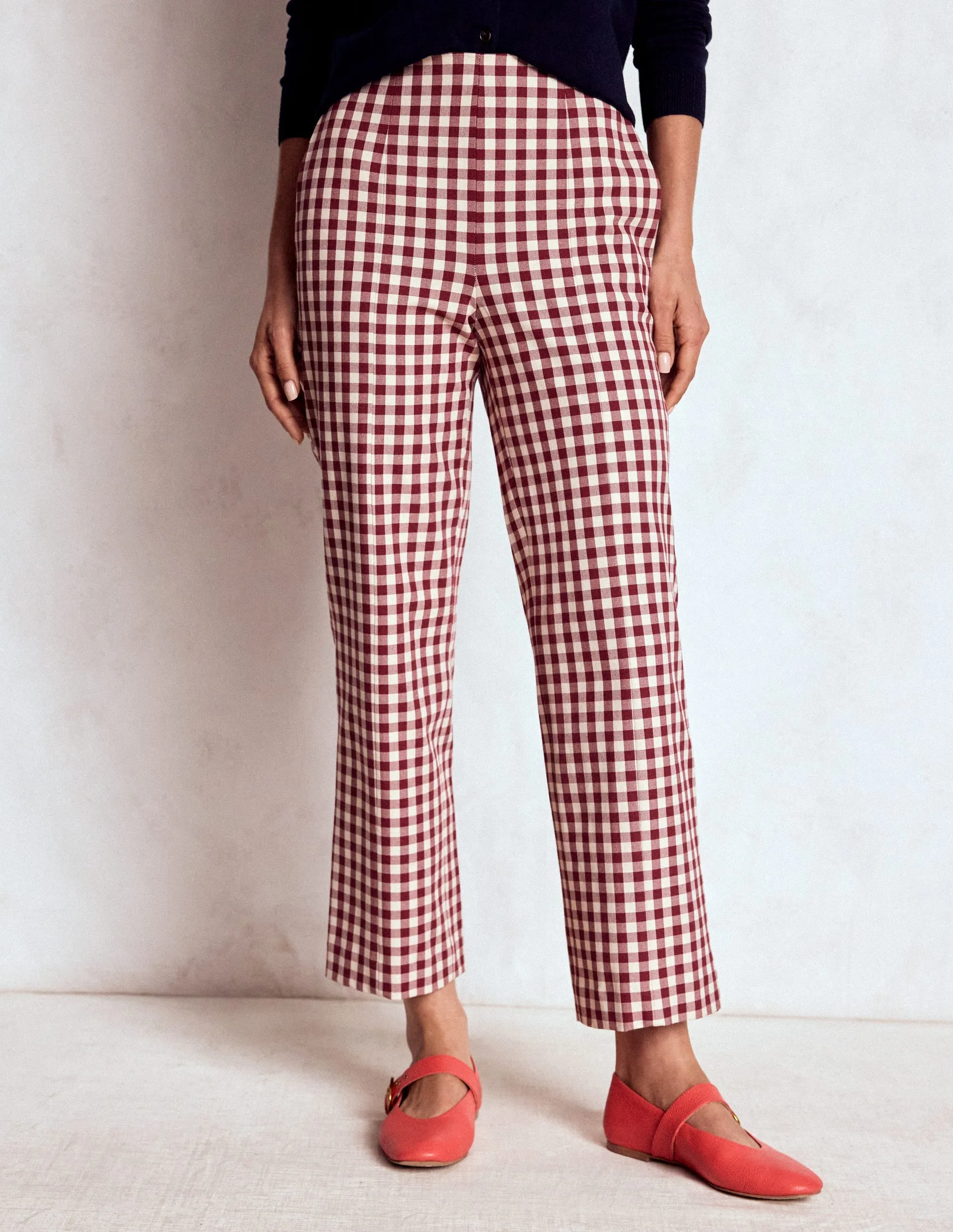 Soft Comfort Smart 7/8 Trousers-Chestnut Gingham