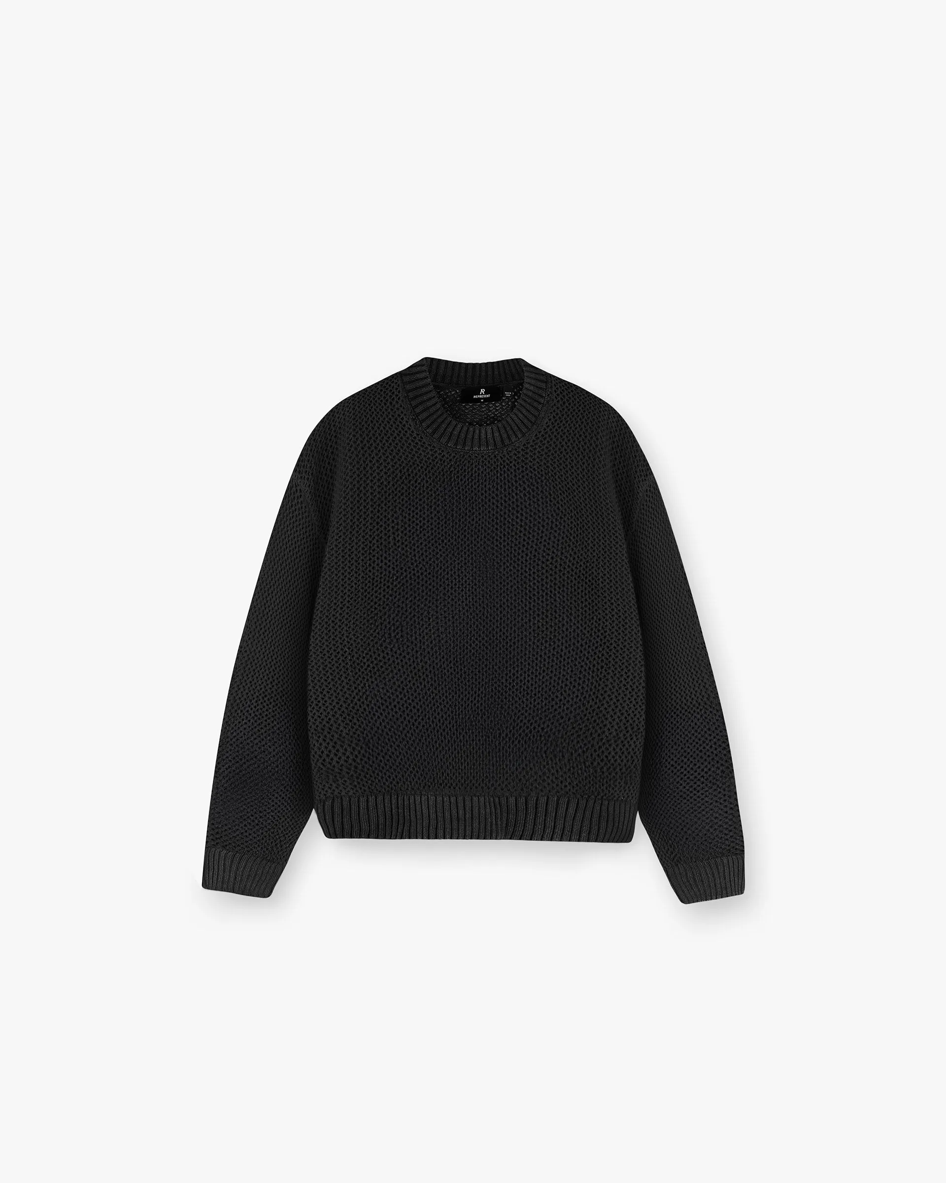Soft Comfort Open Gauge Knit Sweater - Jet Black