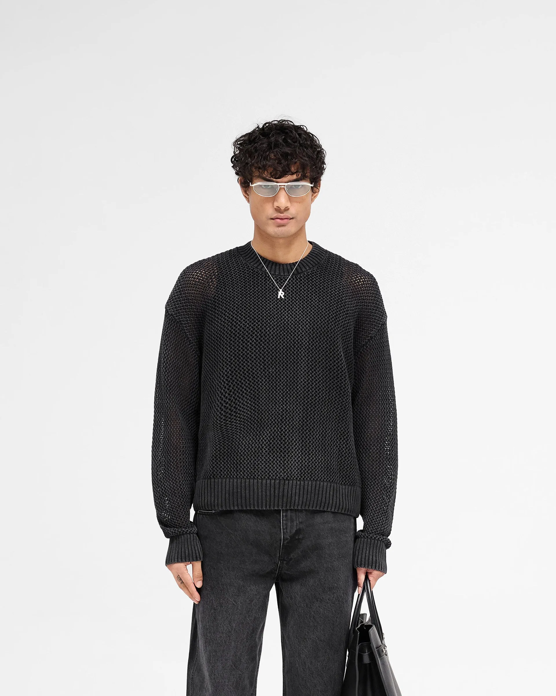 Open Gauge Knit Sweater - Jet Black Chic Knit