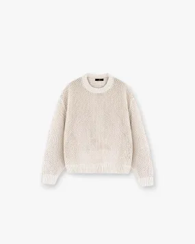 Open Gauge Knit Sweater - Off White Light Layers Snuggly Pieces
