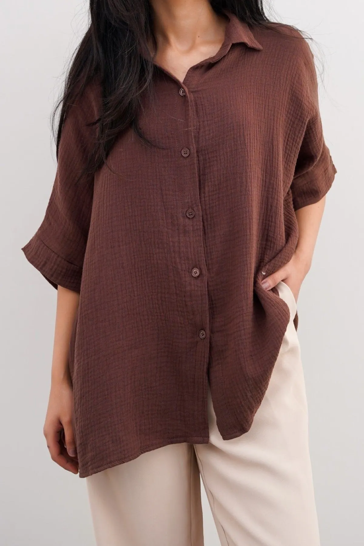 ORGANIC MUSLIN SHIRT Comfy Look Fashion Forward Design