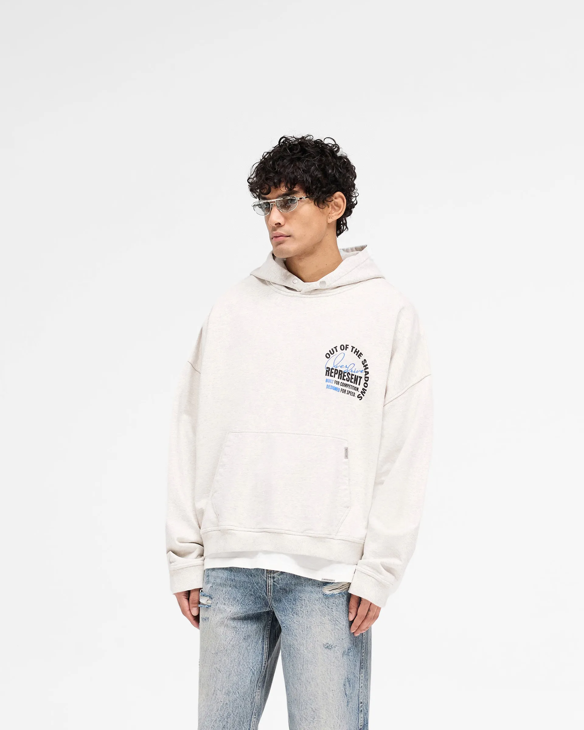 Out Of The Shadows Hoodie - Cream Marl Minimalist Style