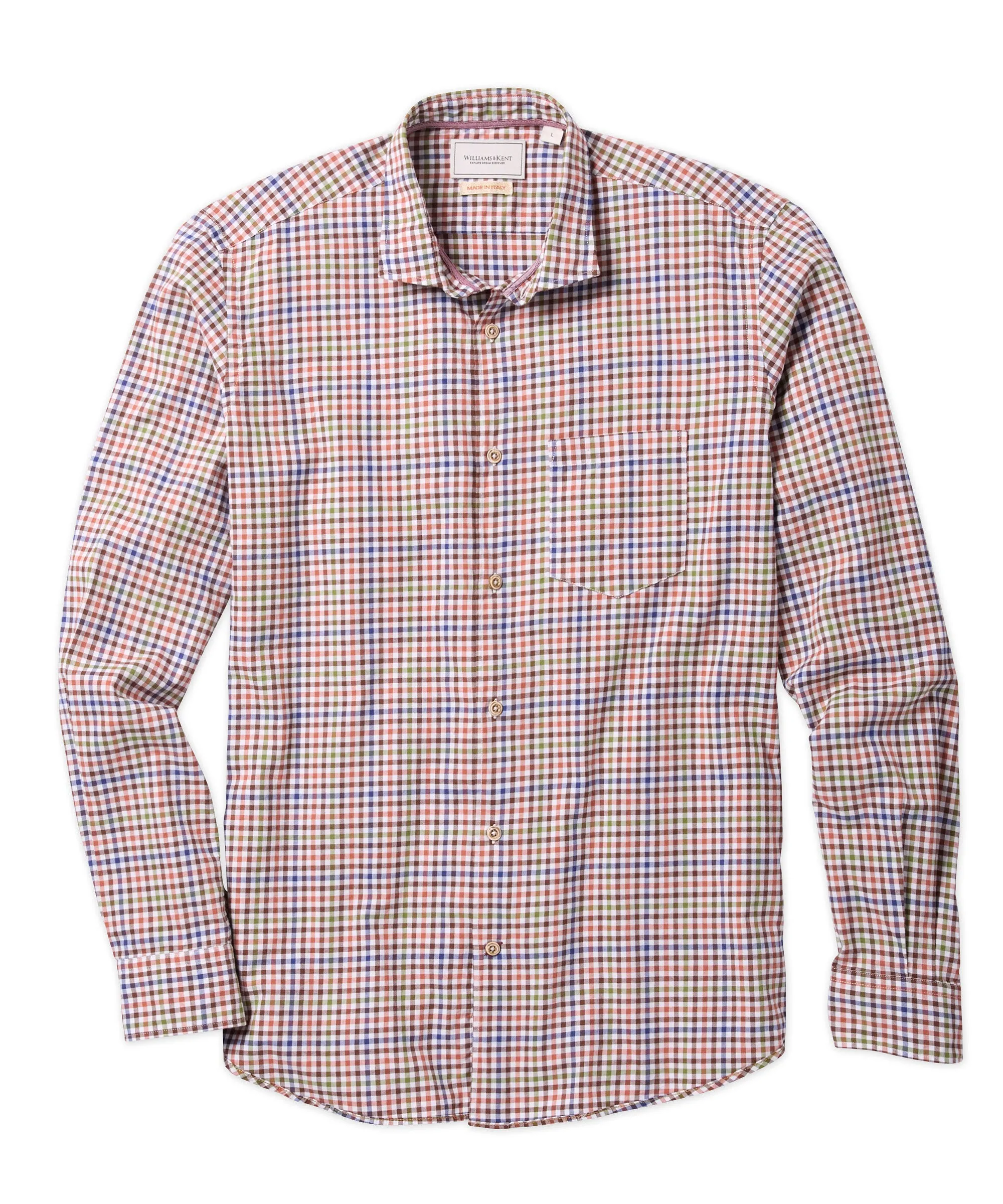 Non-Iron Gargano Brushed Cotton Gingham Sport Shirt