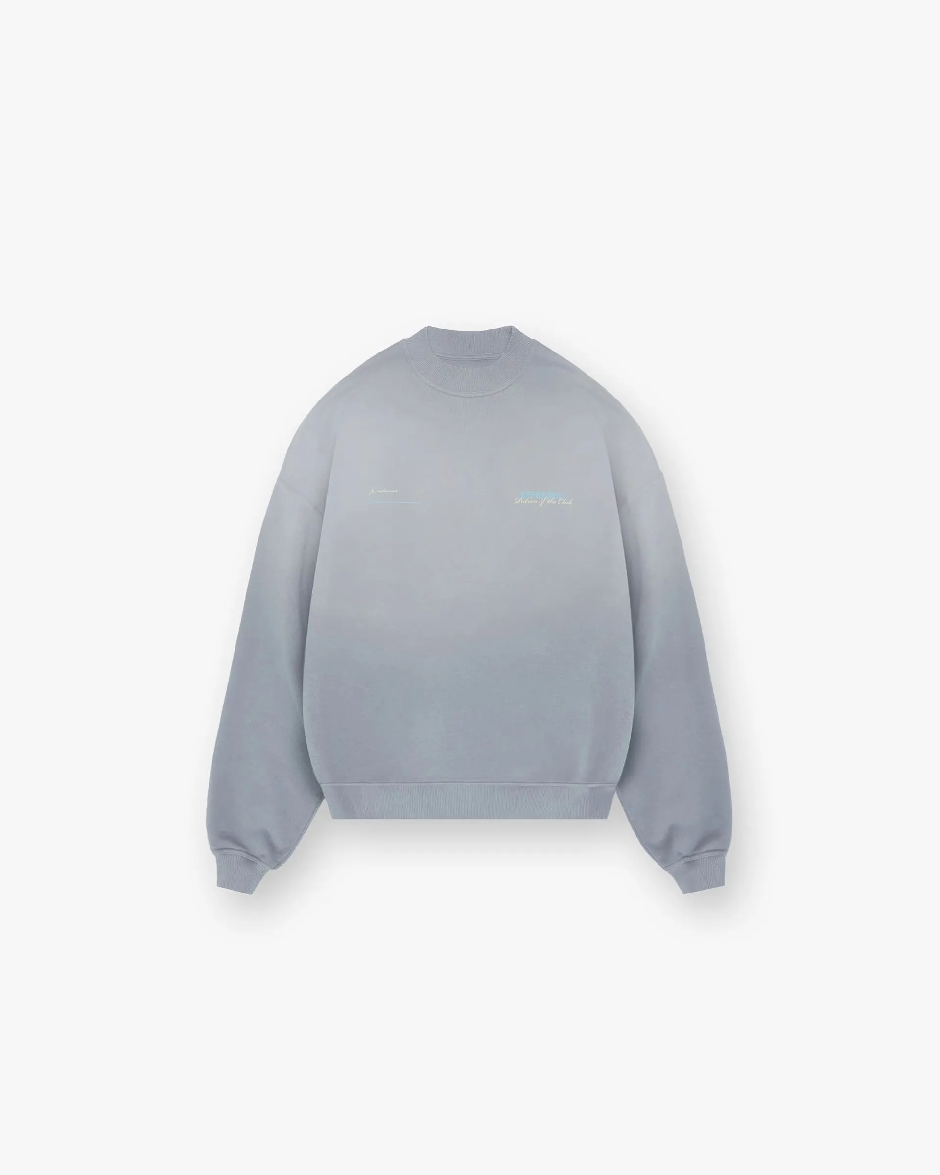 Patron Of The Club Sweater - Washed Grey Printed Detail