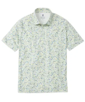 Lemon Print Button-Down Polo Shirt Easy Care Material Athleisure Trend