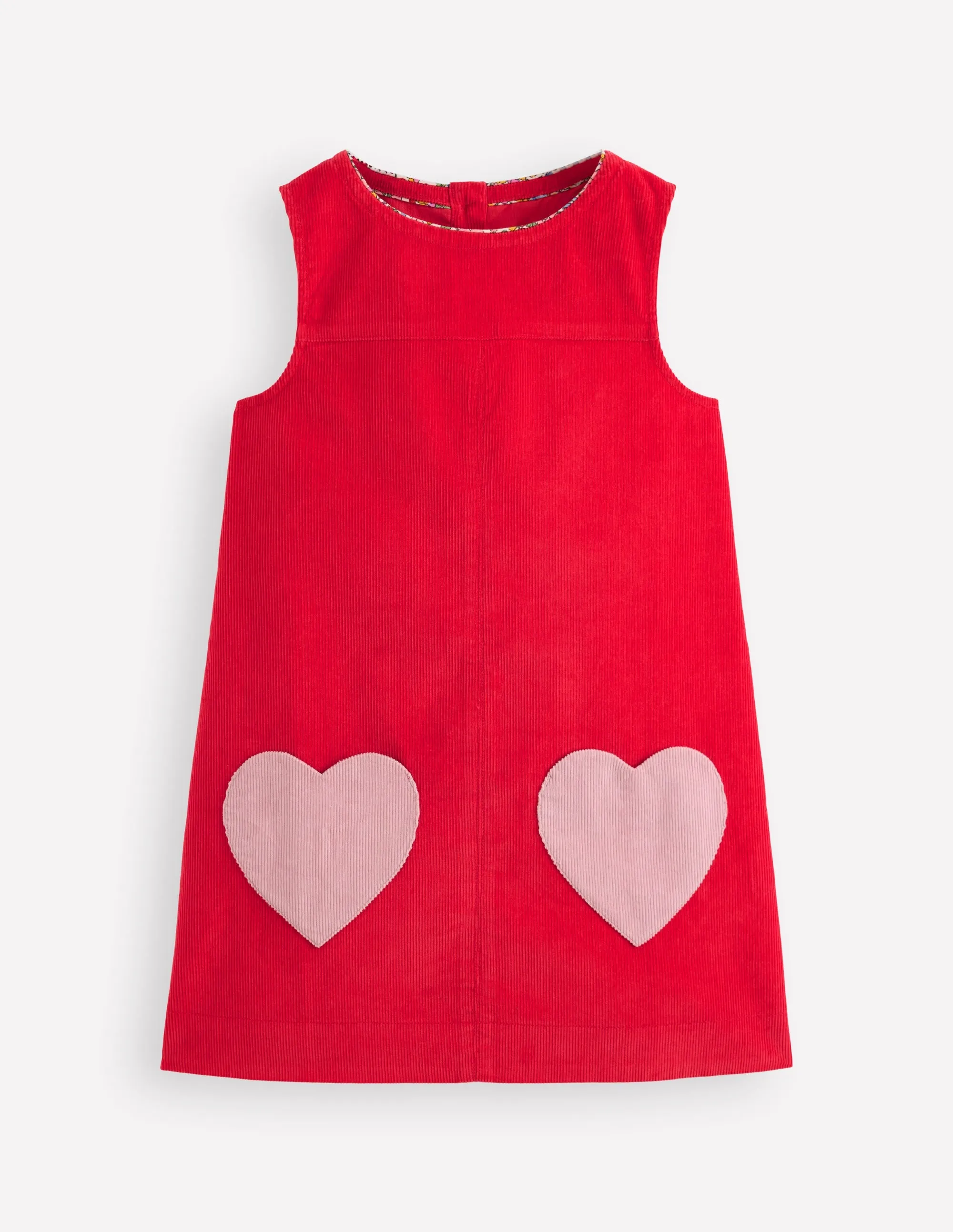 Casual weekend dress Timeless Wear Saffy Cord Pinafore Dress-Poppy Red