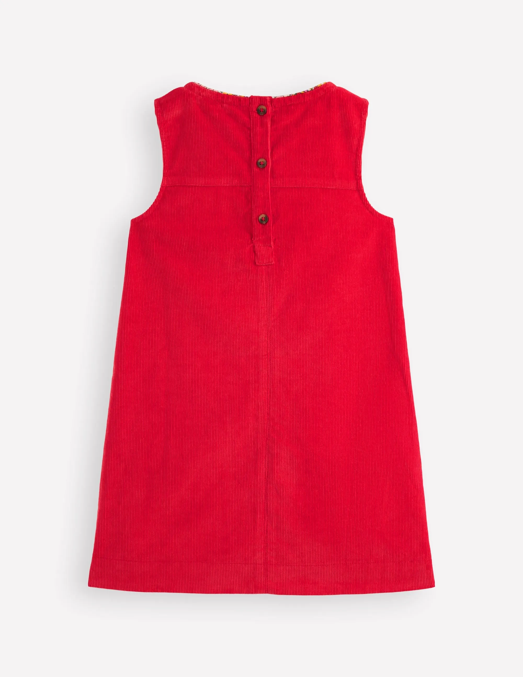 Saffy Cord Pinafore Dress-Poppy Red Formal Choice