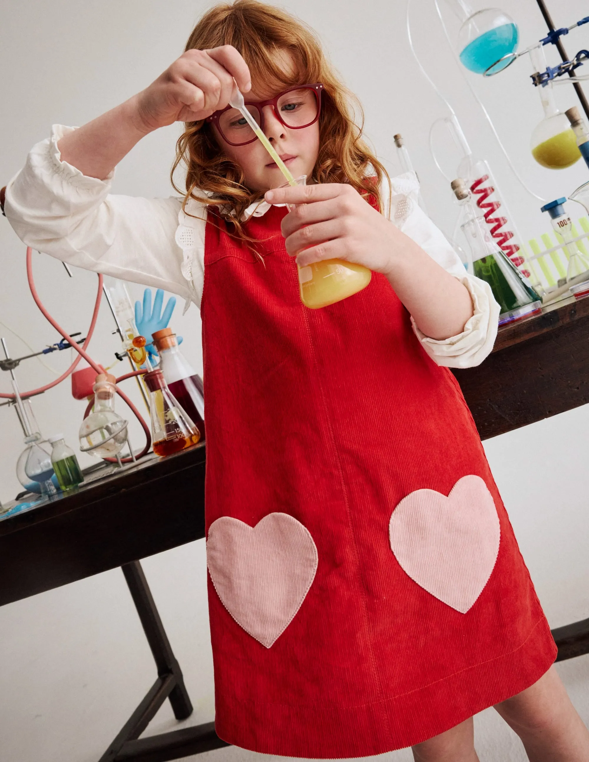 Saffy Cord Pinafore Dress-Poppy Red Easy Movement Easy Match