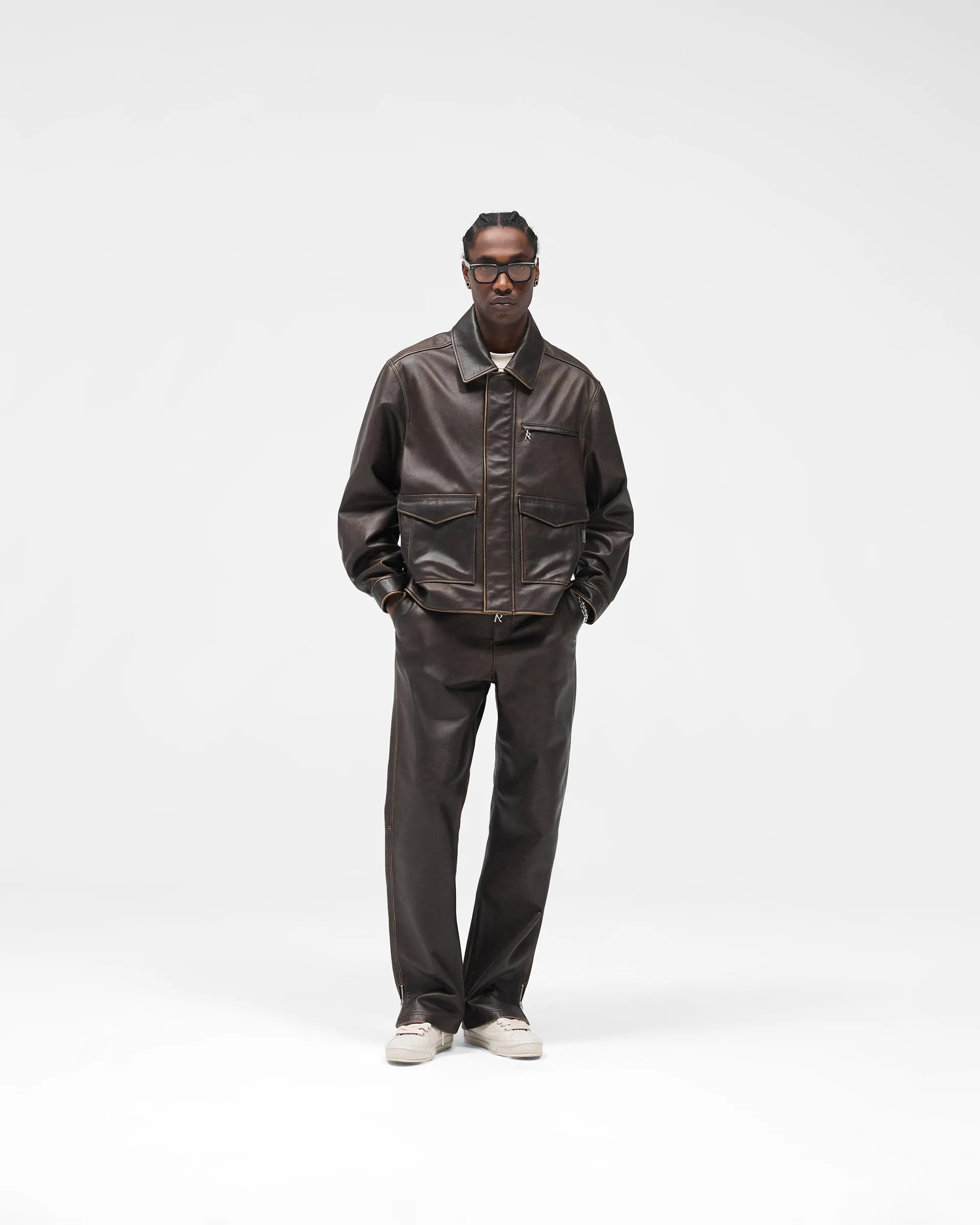 Sunfade Leather Jacket - Nero Hypoallergenic Textile Bonded Closure Mechanism