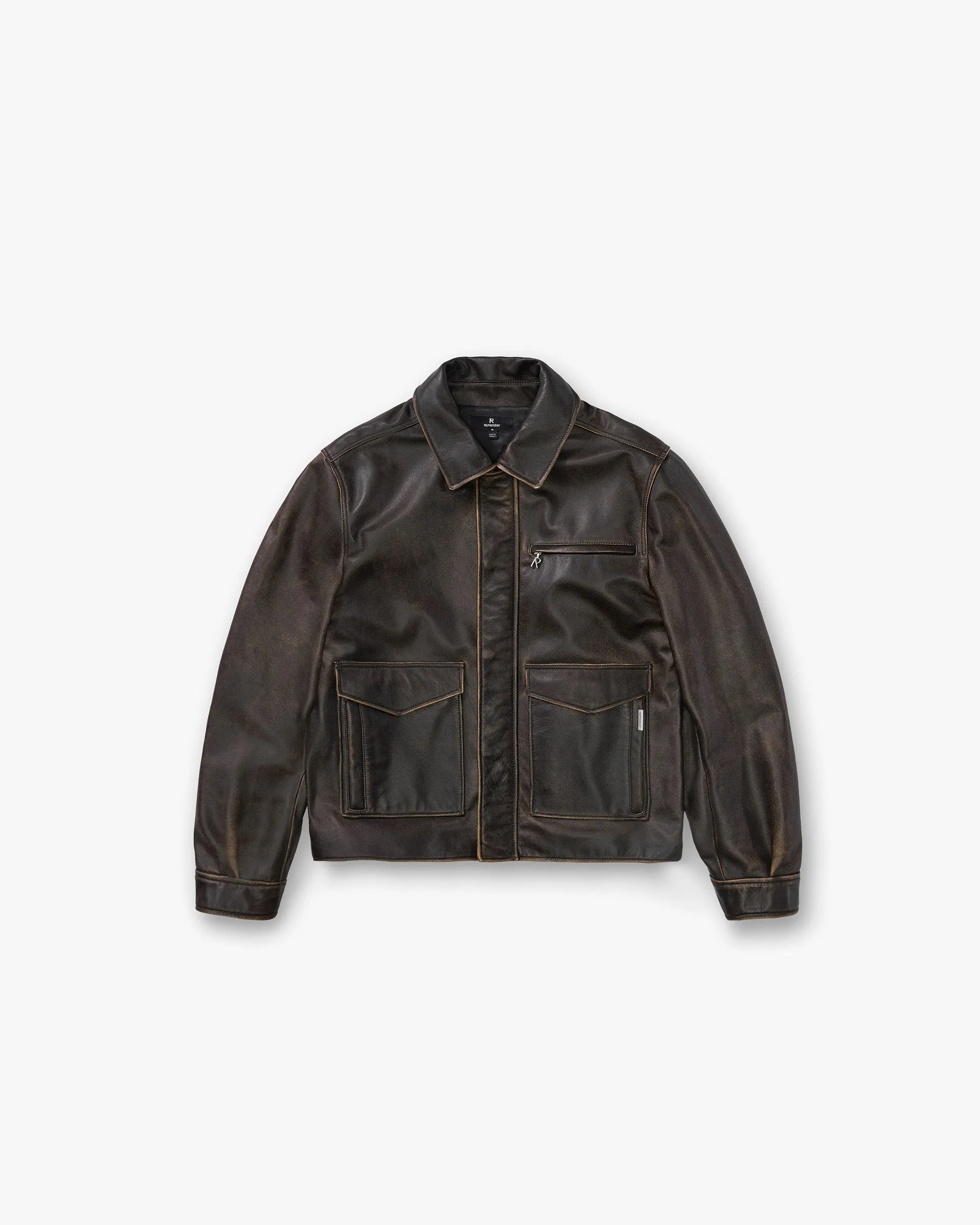 Sunfade Leather Jacket - Nero Anti Snag Fabric Wrinkle Free Texture