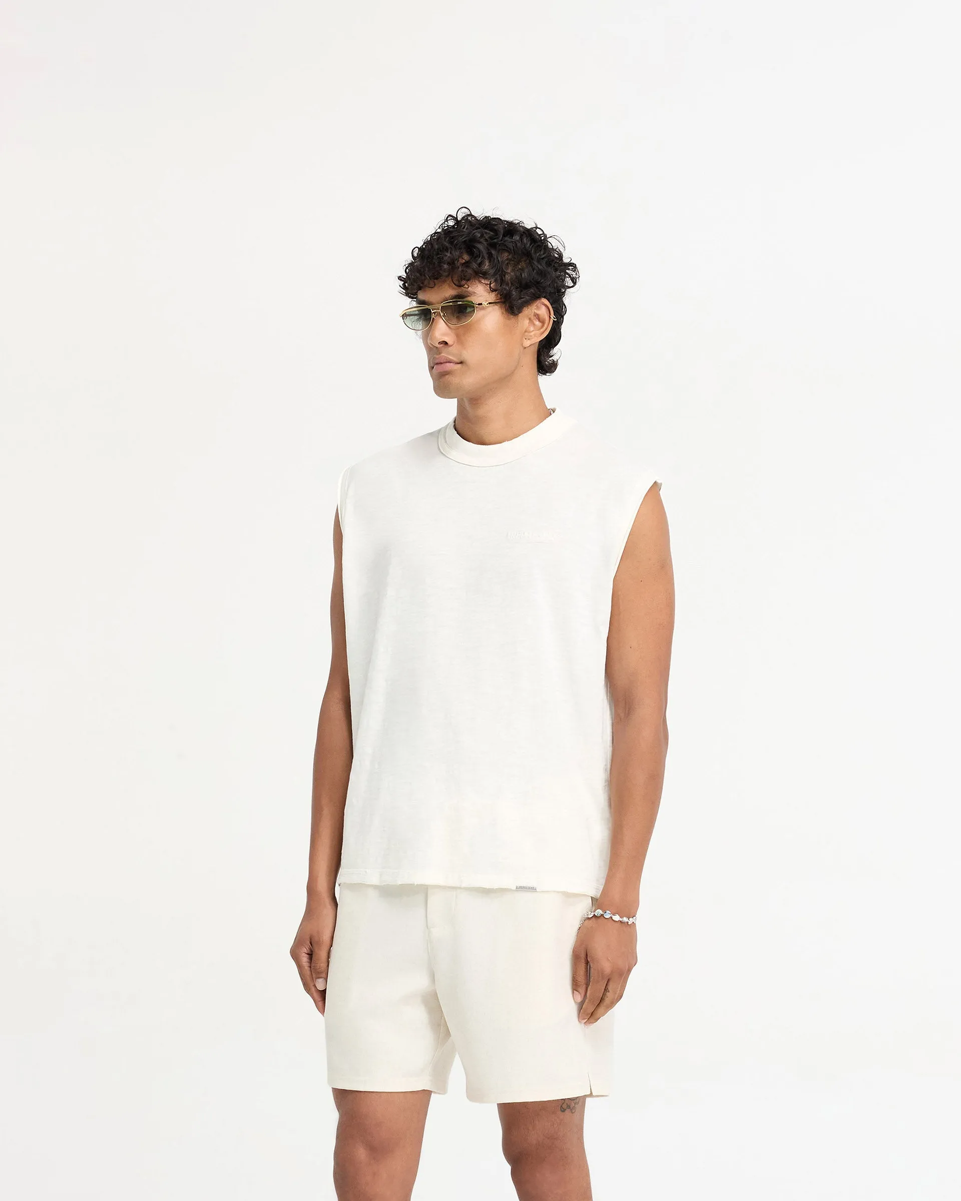Slub Tank - Flat White Minimal Look Seamless construction