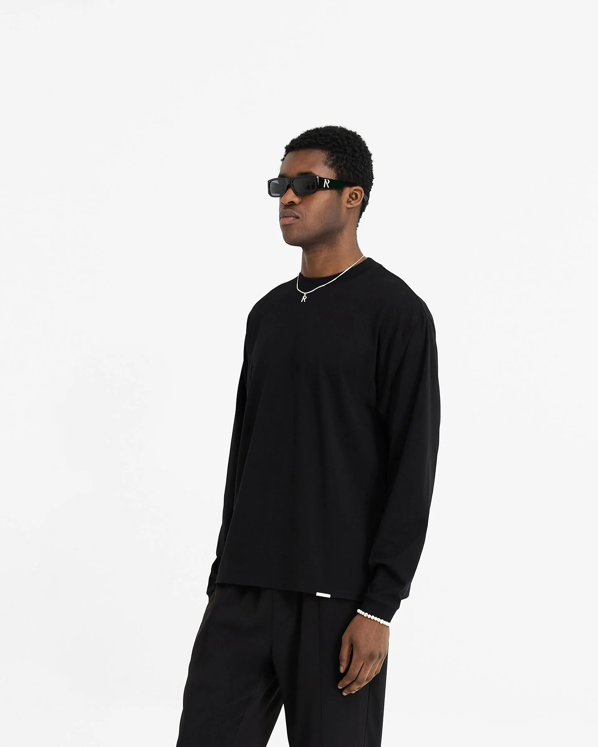 Initial Long Sleeve T-Shirt - Black Comfortable