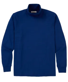 Pima Cotton Turtleneck Pullover Glossy Texture Seamless Shoulder