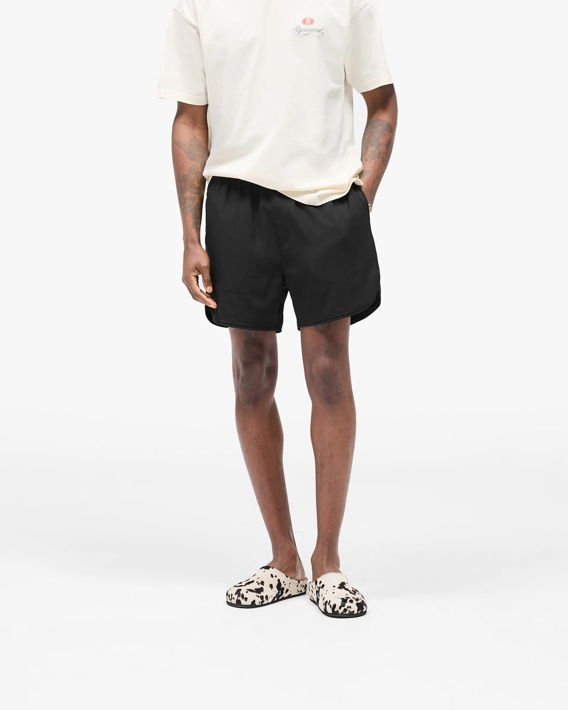 Playful Style Piped Track Short - Jet Black