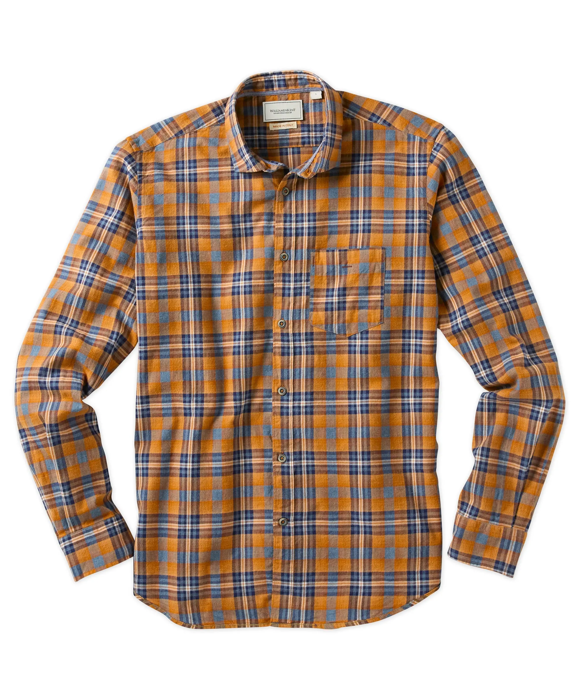 Plaid Brushed Twill Shirt Compact Fold Design Perfect Wear