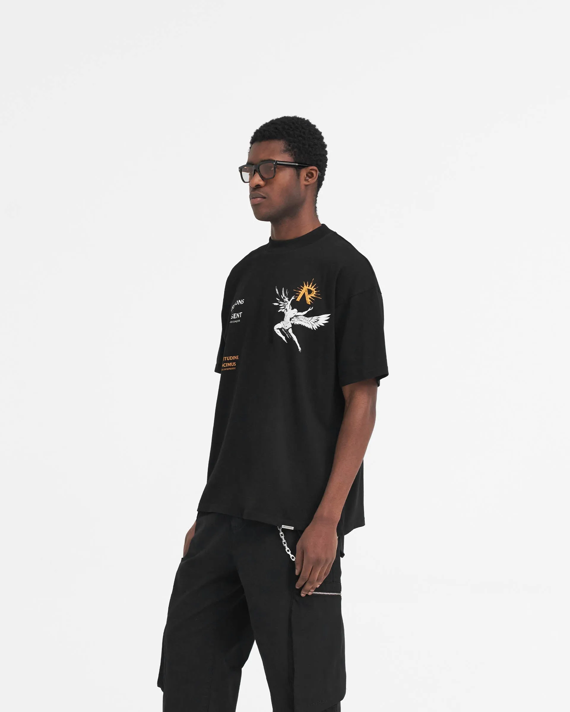 Icarus T-Shirt - Jet Black Wrinkle Resistant Finish Perfectly Fit