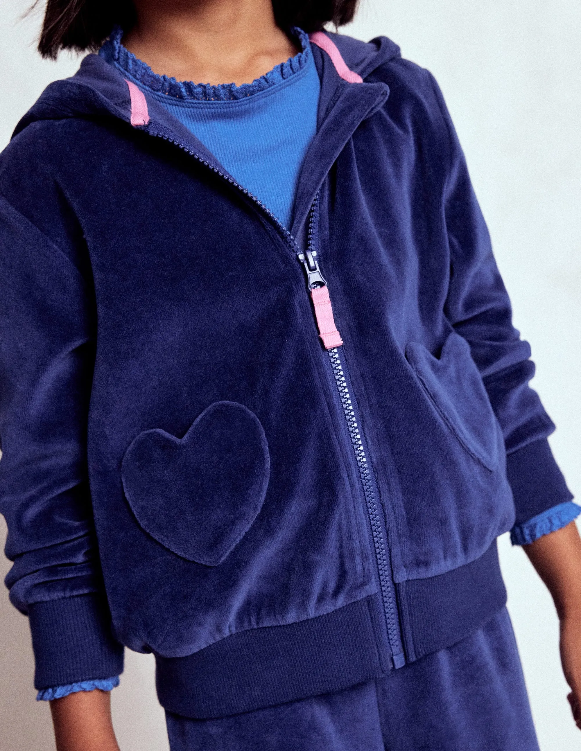 Velour Hoodie-Starboard Blue FrenchTerryTexture ChafeFreeEdging
