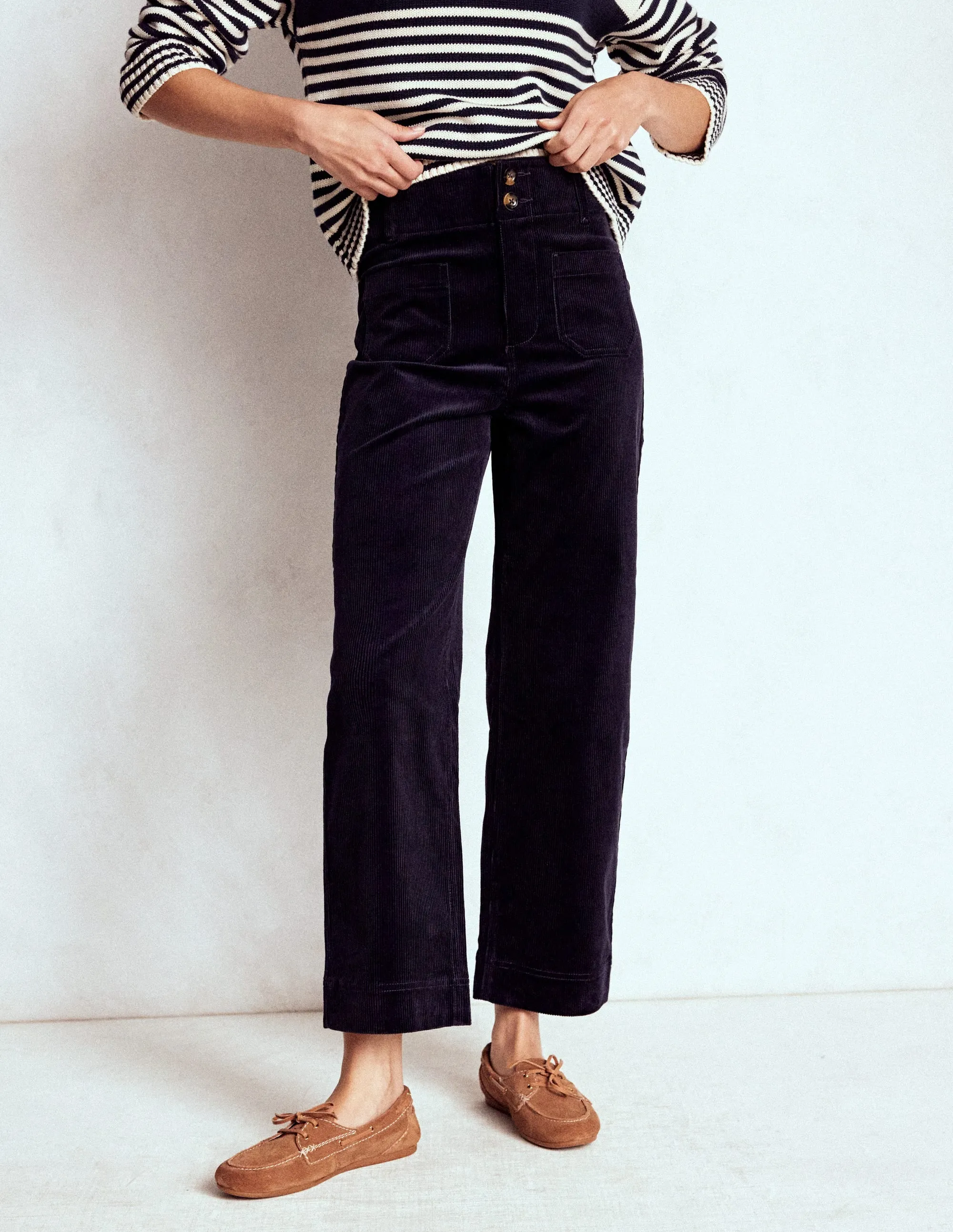 Primrose Cord Trousers-Navy Soft Lines