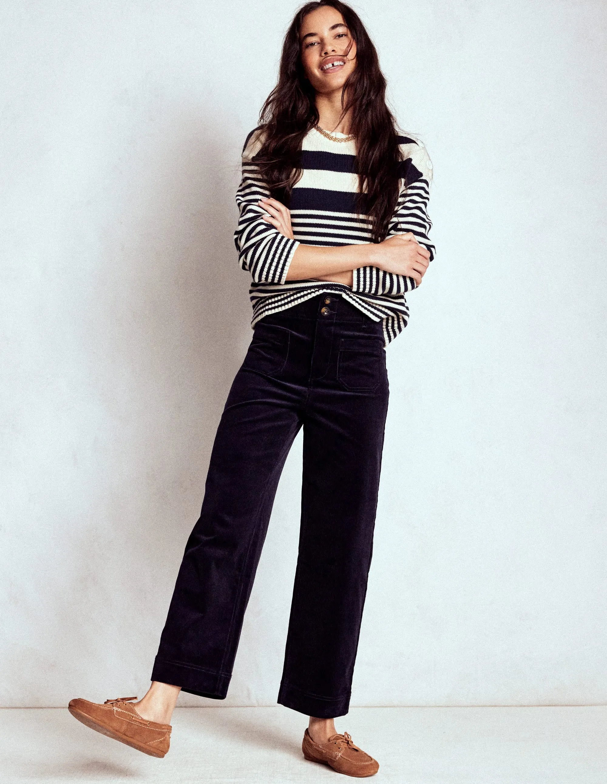 Sporty Function Primrose Cord Trousers-Navy