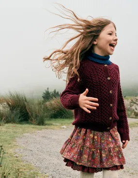 Light Touch Limited Edition Printed Pull-on Woven Skirt-Chestnut Flower Meadow