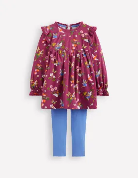 Printed Tunic Set-Burgundy Fairy Easycare
