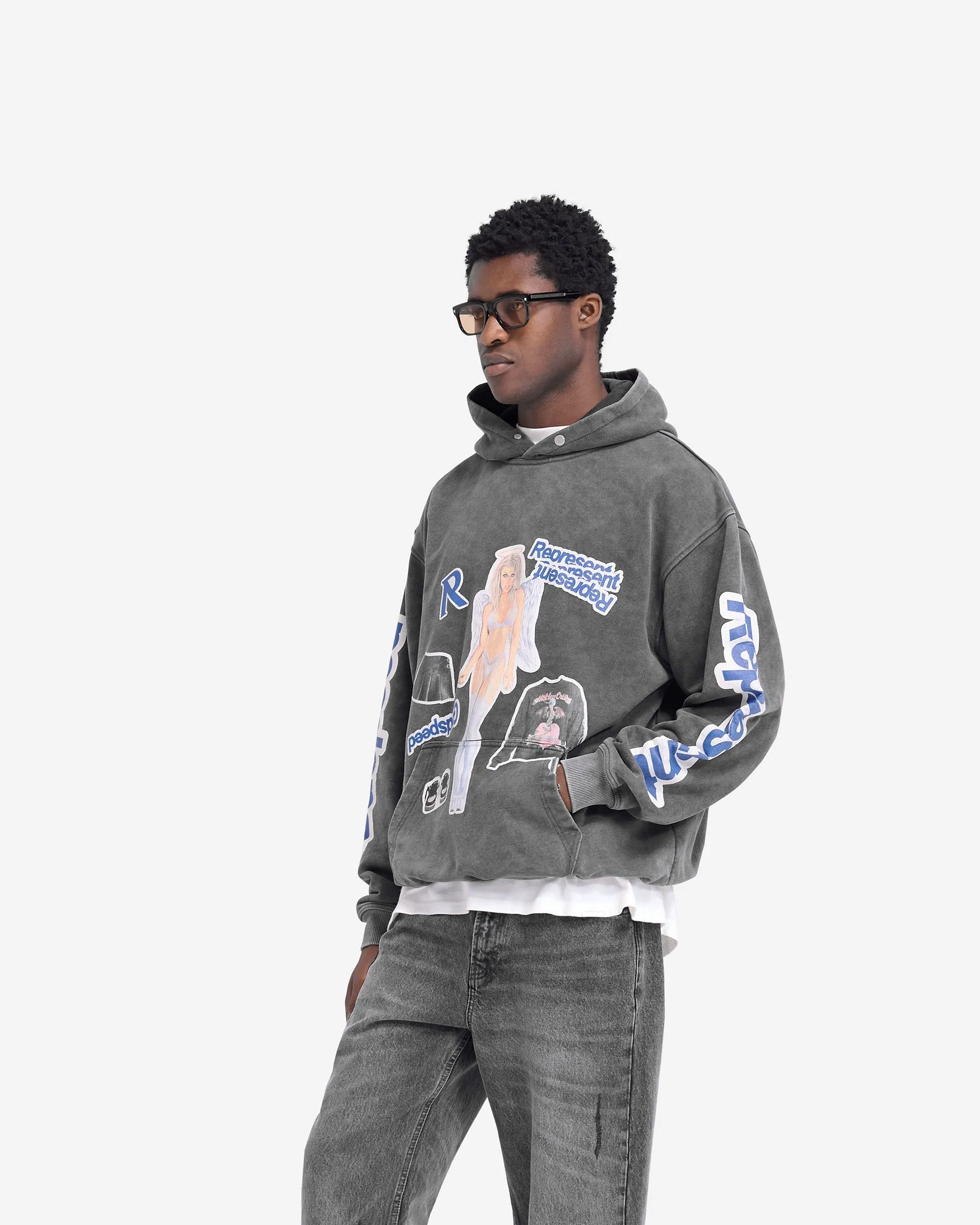 Question Your Innocence Hoodie - Vintage Grey Branded Look