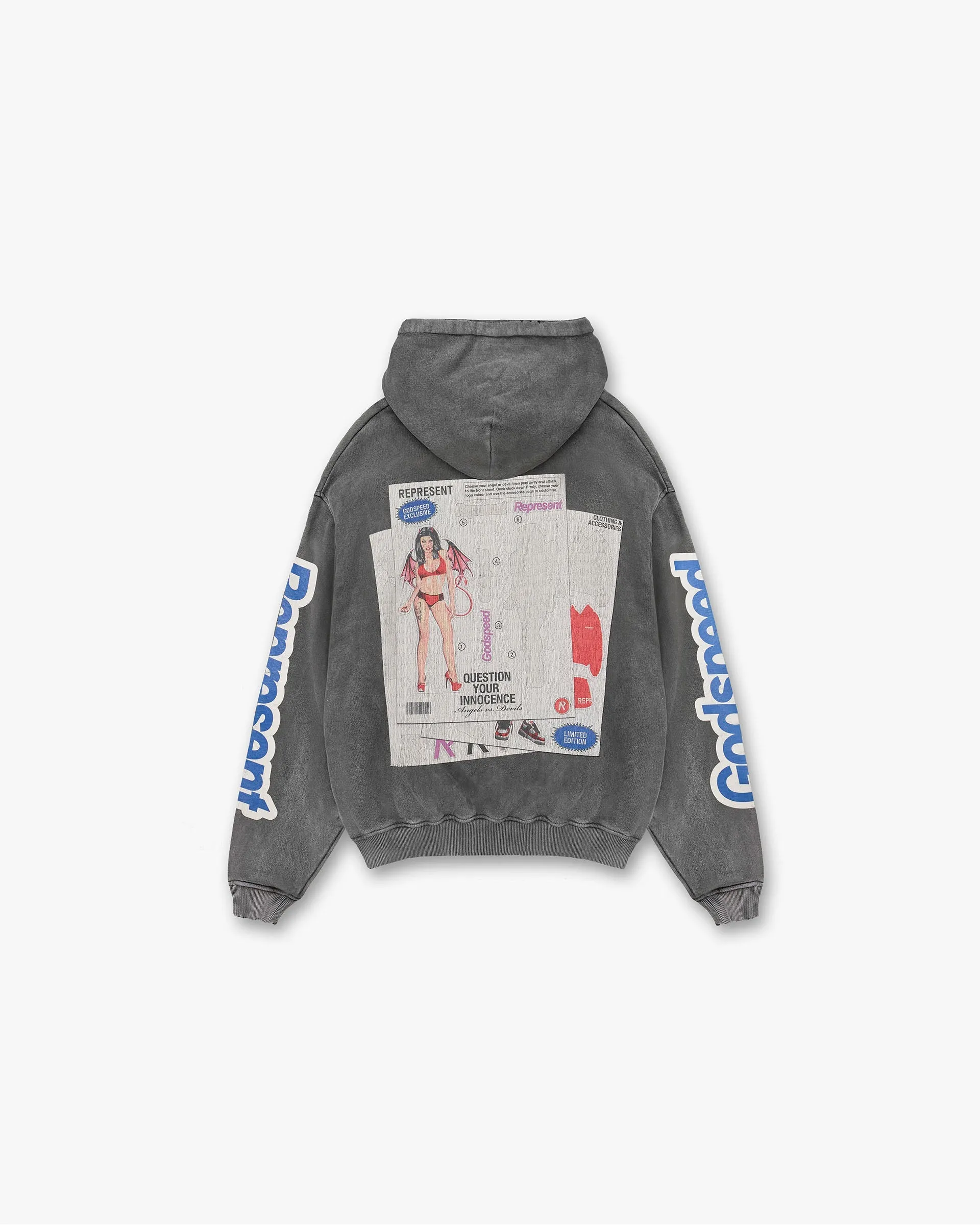 Festival wear Soft Comfort Question Your Innocence Hoodie - Vintage Grey