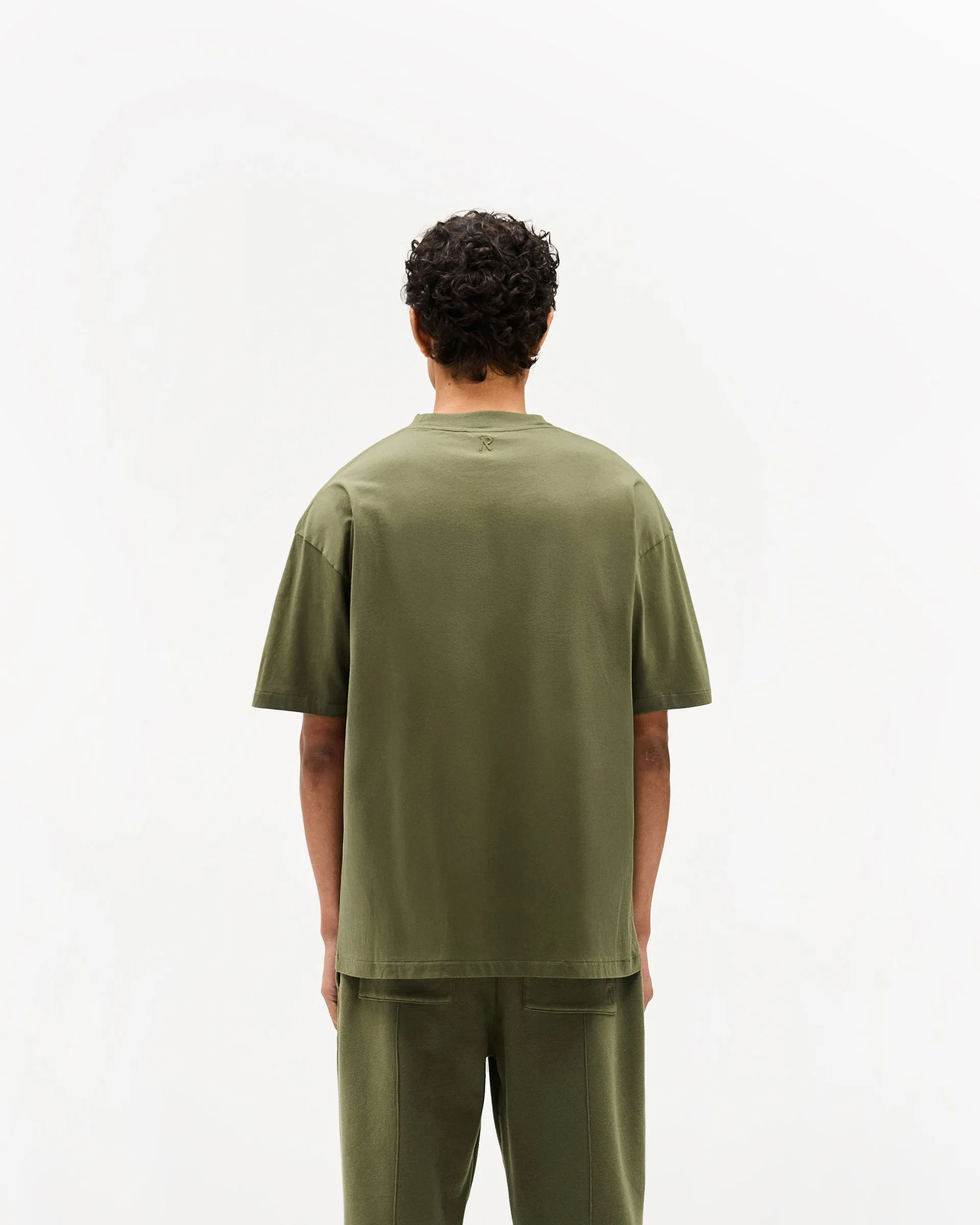 Perfect Comfort Temperature Regulating Initial Oversized T-Shirt - Army Green
