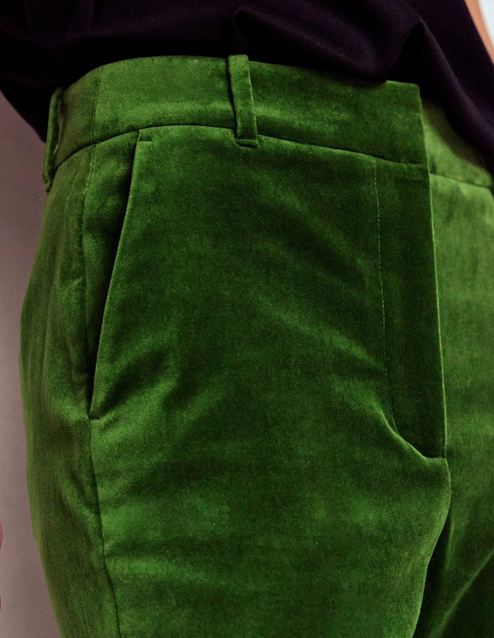 Canonbury Velvet Trousers-Green Fir Comfy Feel FlexibleKnees