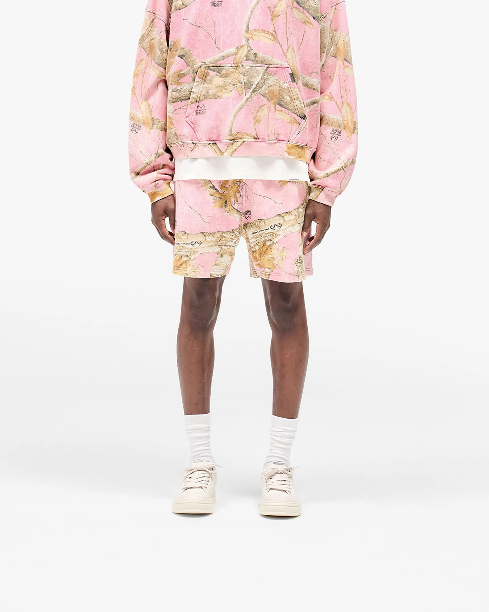 High-waisted Realtree? Mesh Shorts- Washed Pink Camo