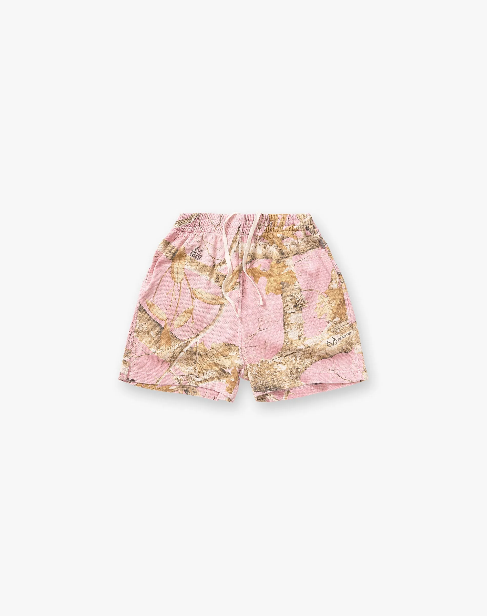 Basic Stretch Realtree? Mesh Shorts- Washed Pink Camo