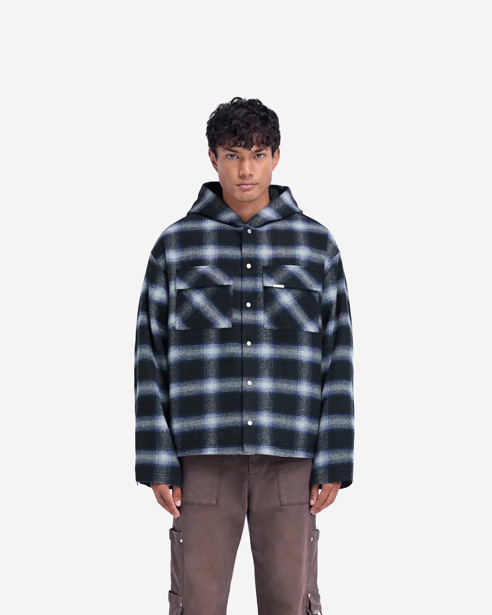 Odor Control Technology Hooded Overshirt - Midnight Navy