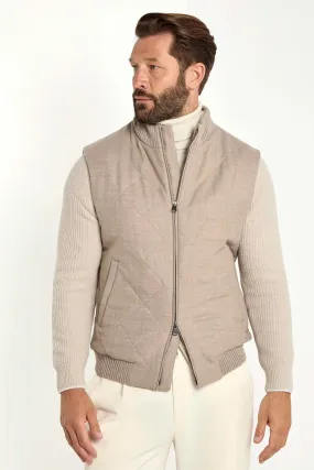 Basic Wardrobe Beige quilted vest - Made in Italy