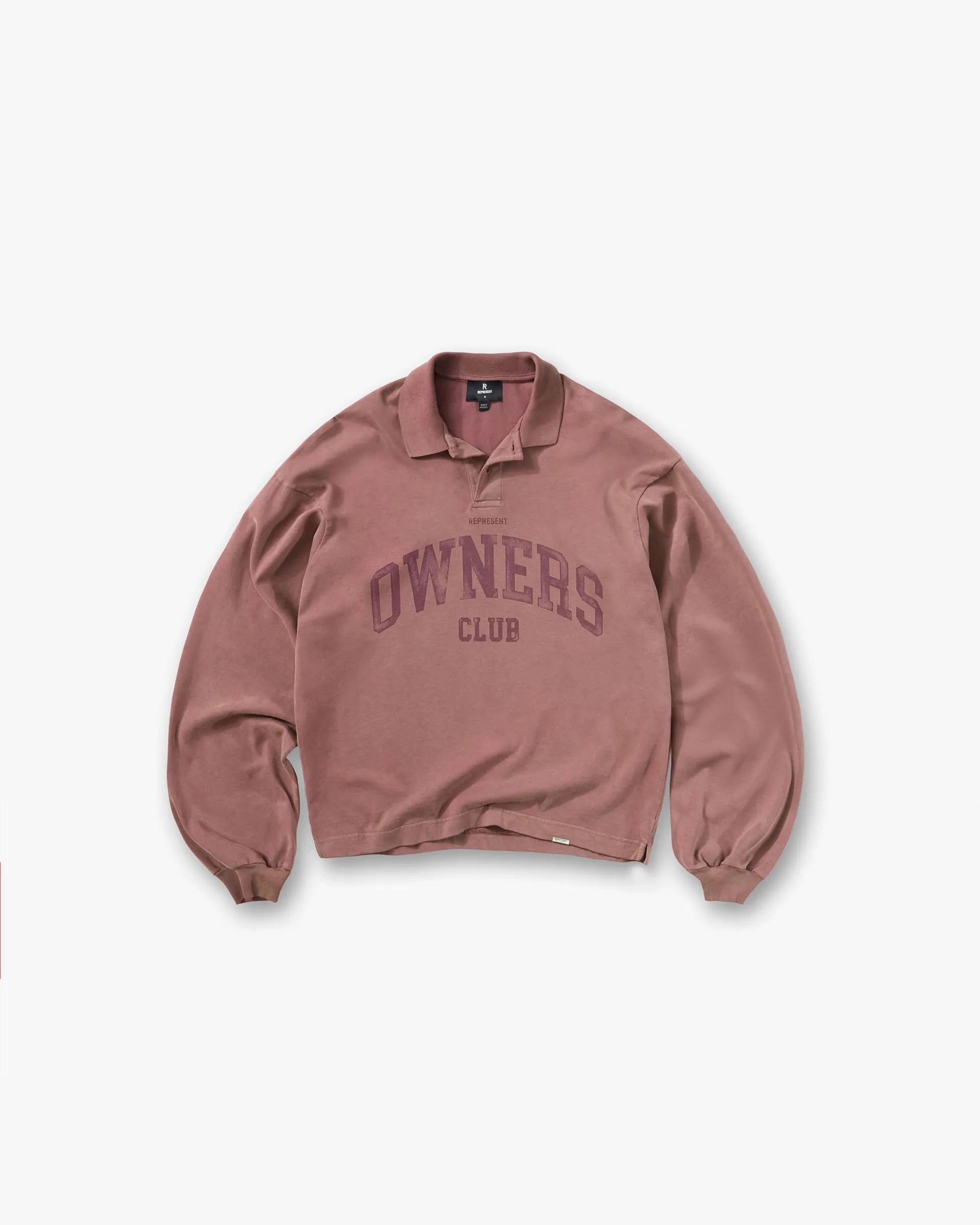 product poplin smoothness Street Style Vibe Represent Owners Club Rugby Polo - Smoked Rose
