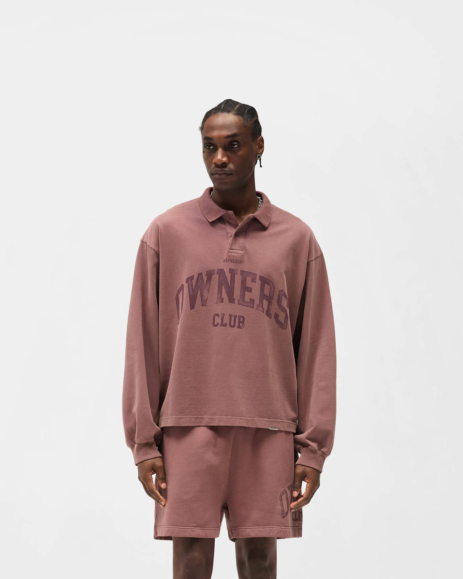 Represent Owners Club Rugby Polo - Smoked Rose Fashion Piece