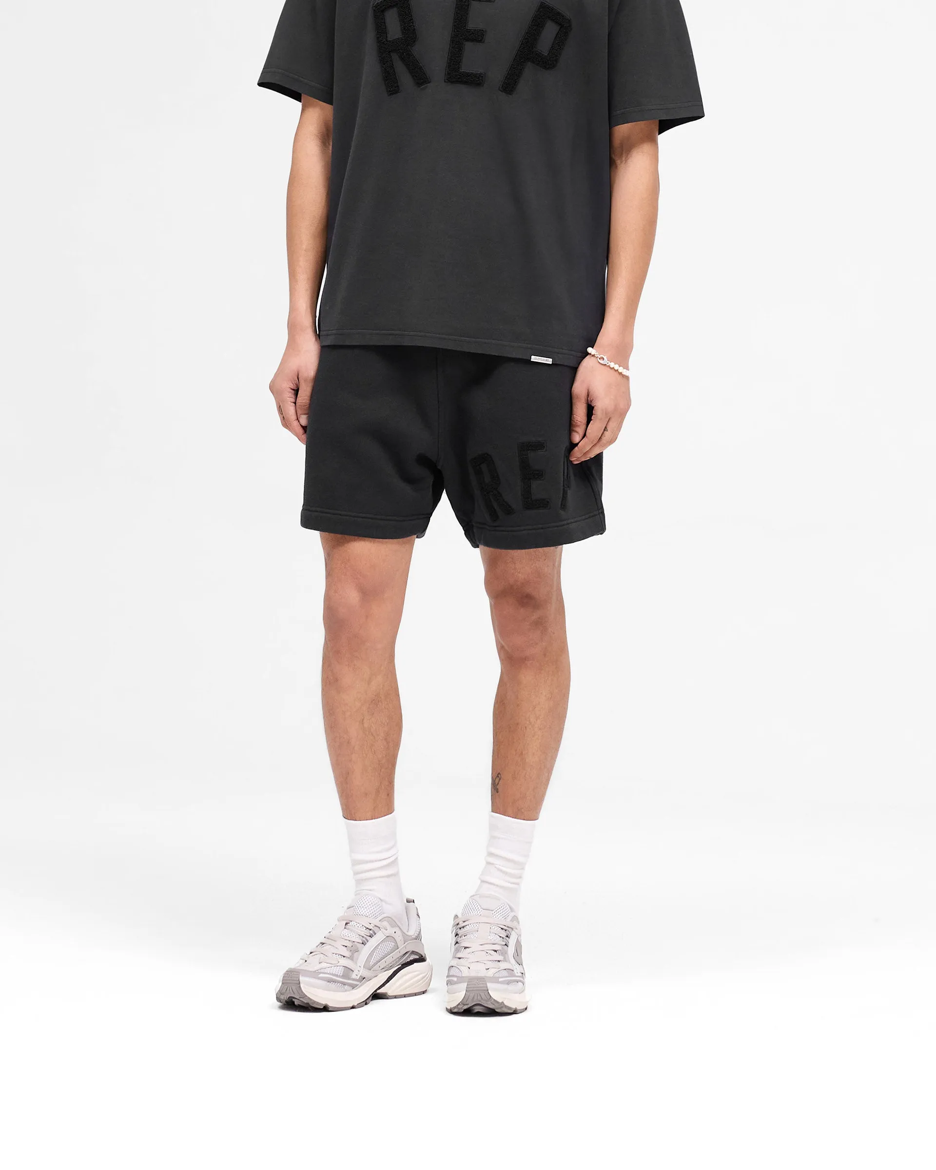 Rep Applique Shorts - Off Black Warm Days