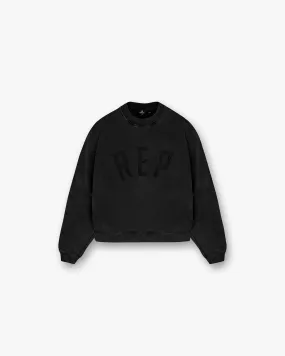 Classic Bold Rep Applique Sweater - Off Black
