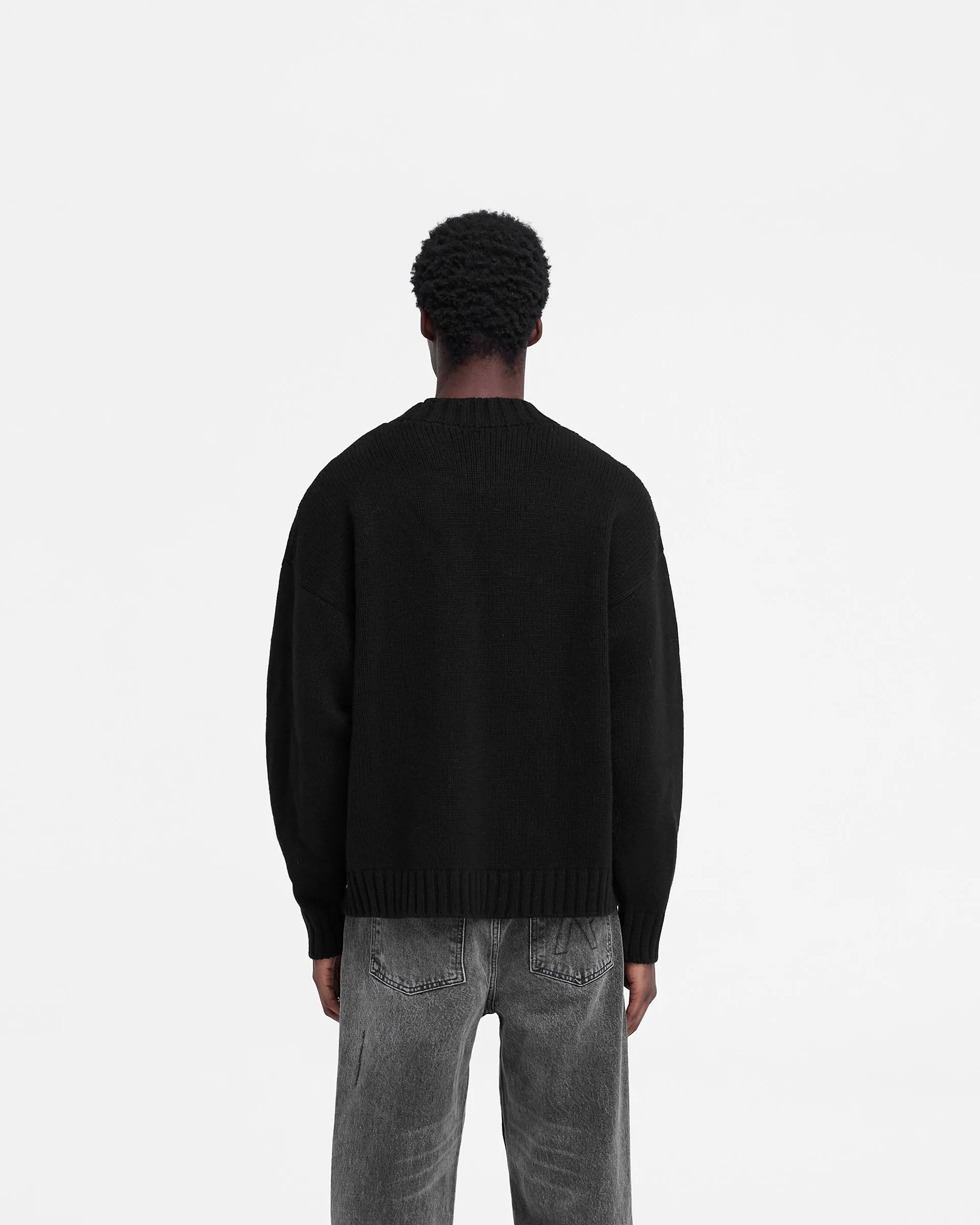 Rep Knit Jumper - Black Soft Knit Design Fashion staples