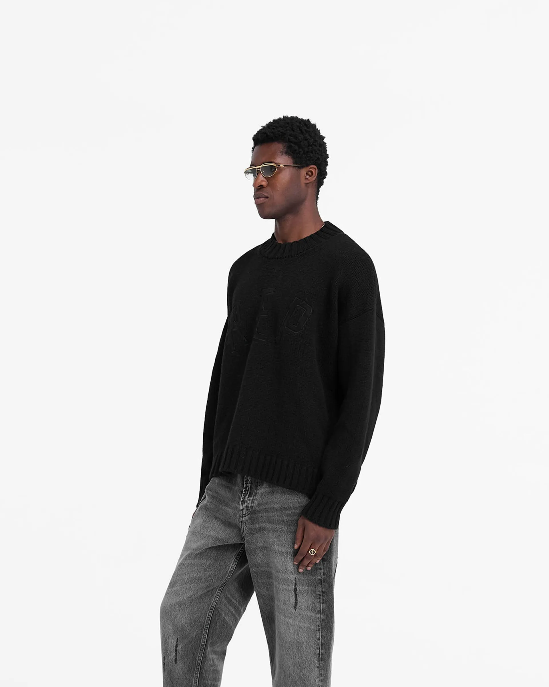 Rep Knit Jumper - Black Essential Fashion Quick Drying Technology