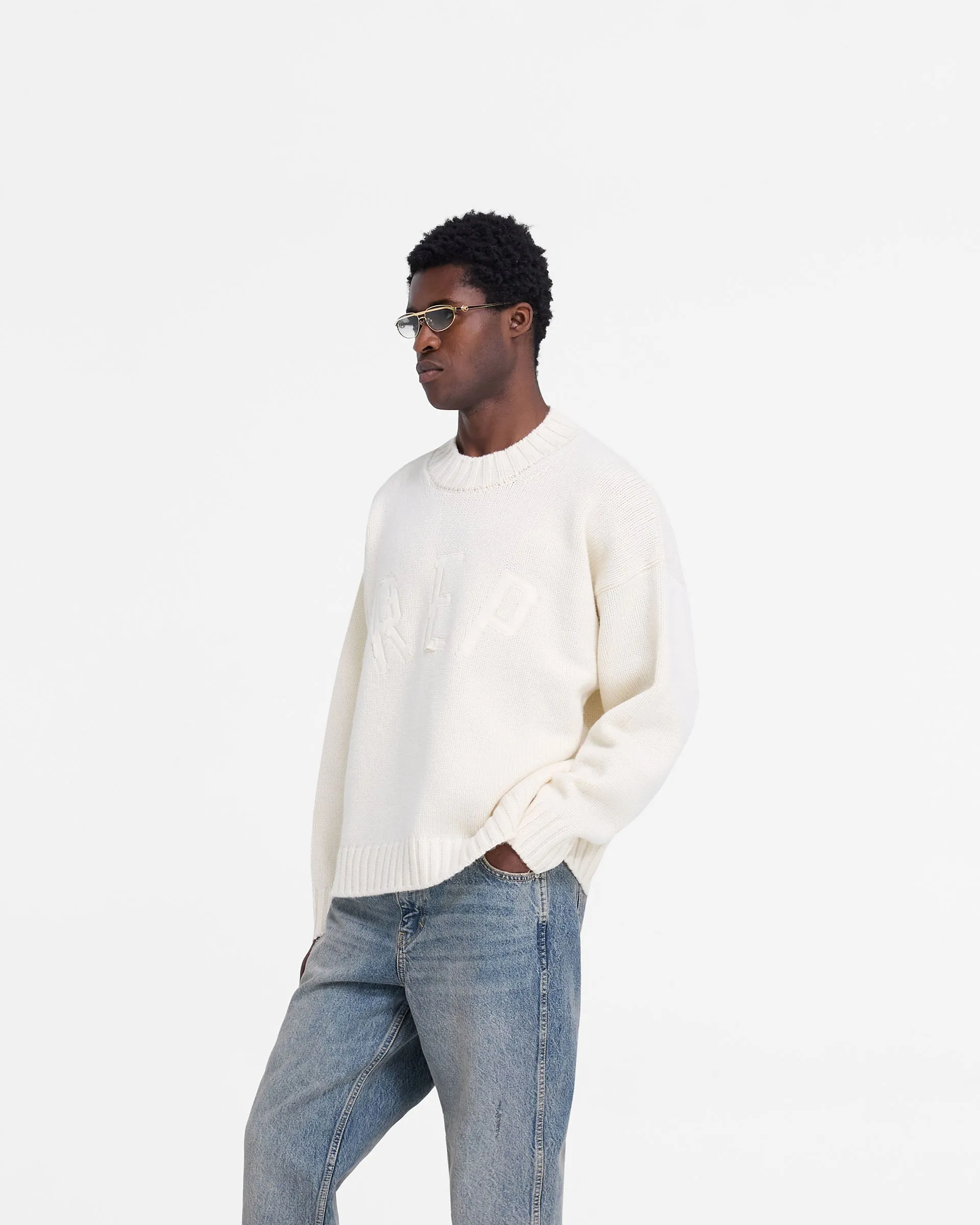 Rep Knit Jumper - Oat Chilly Days Wear Sport Flex Wear
