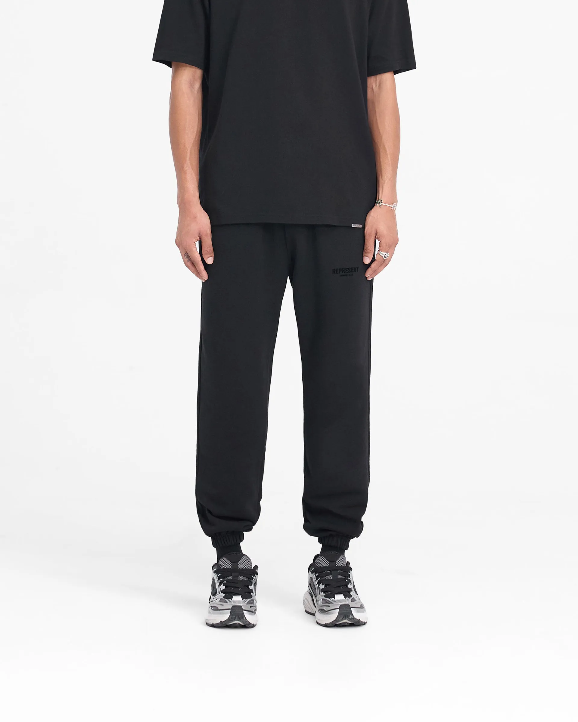 Quick Dry Fabric Represent Owners Club Flocked Sweatpant - Black