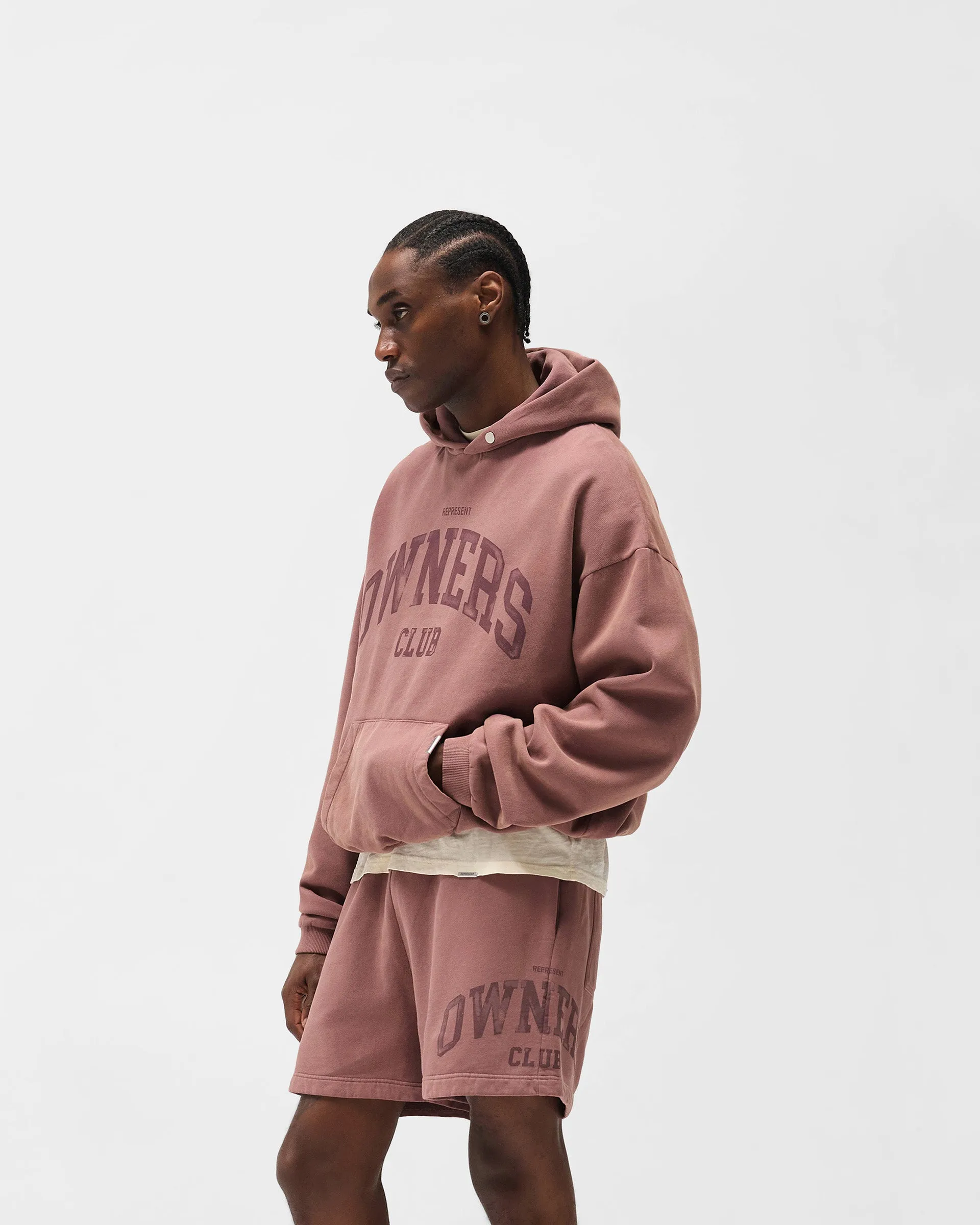 Beach Style Unisex Represent Owners Club Hoodie - Smoked Rose