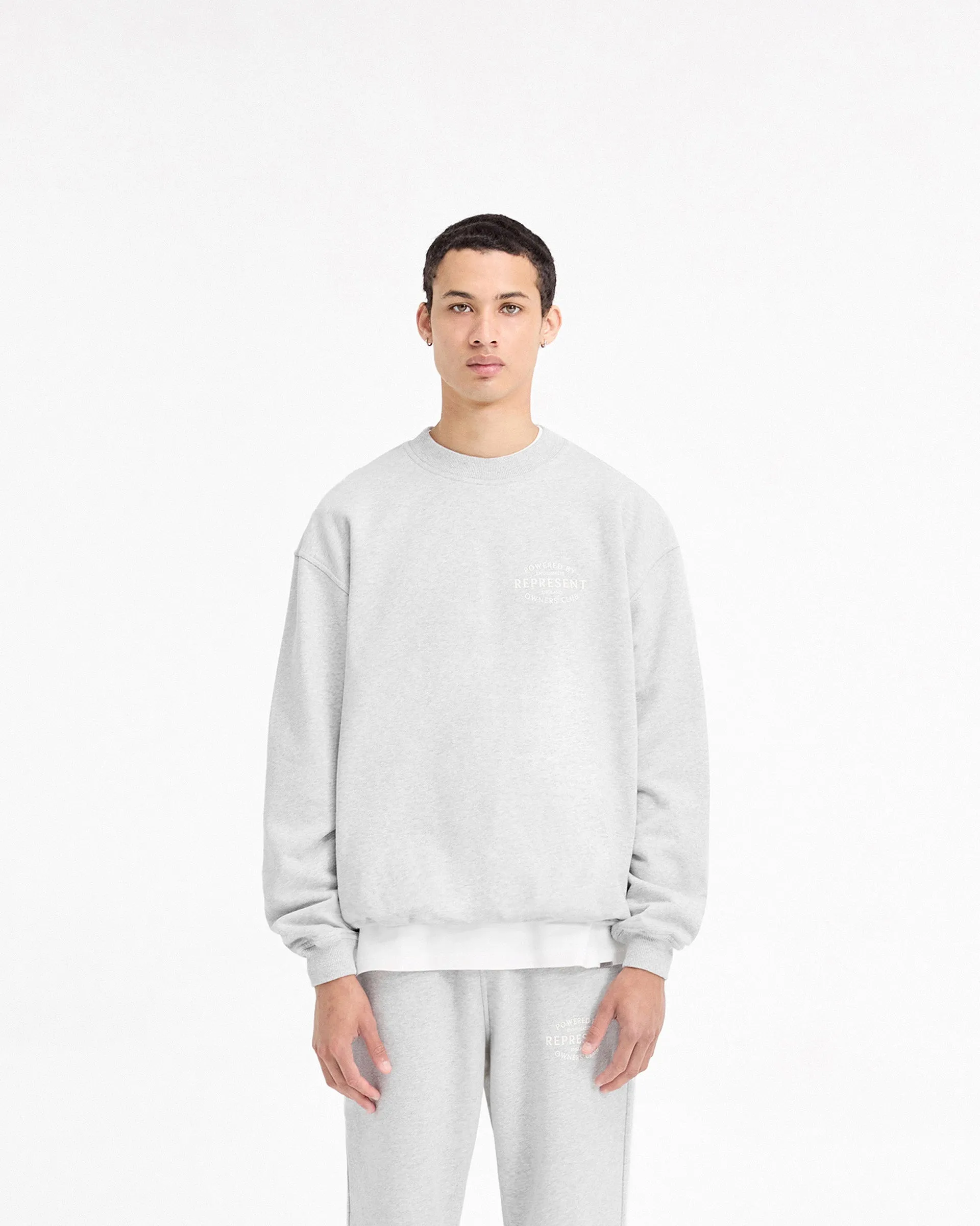 Trendy Soft Comfort Represent Owners Club Stamp Sweater - Ash Grey