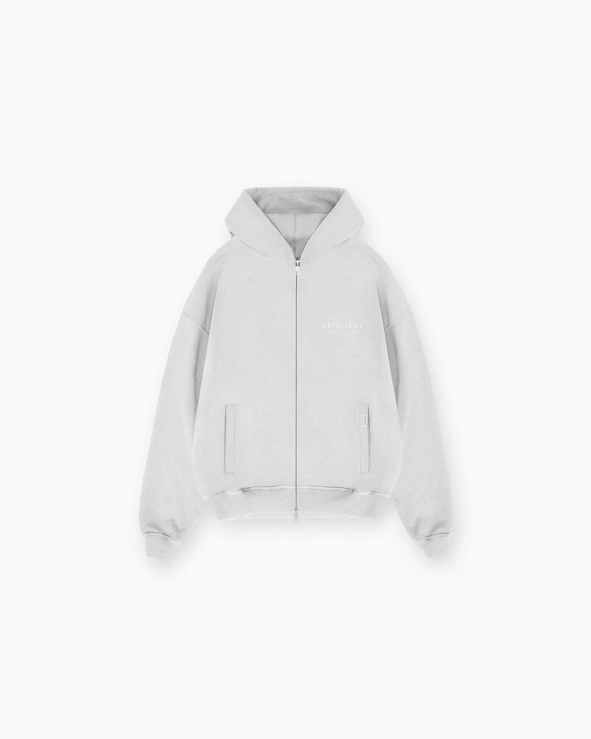 Weekend Minimal Represent Owners Club Stamp Zip Up Hoodie - Ash Grey