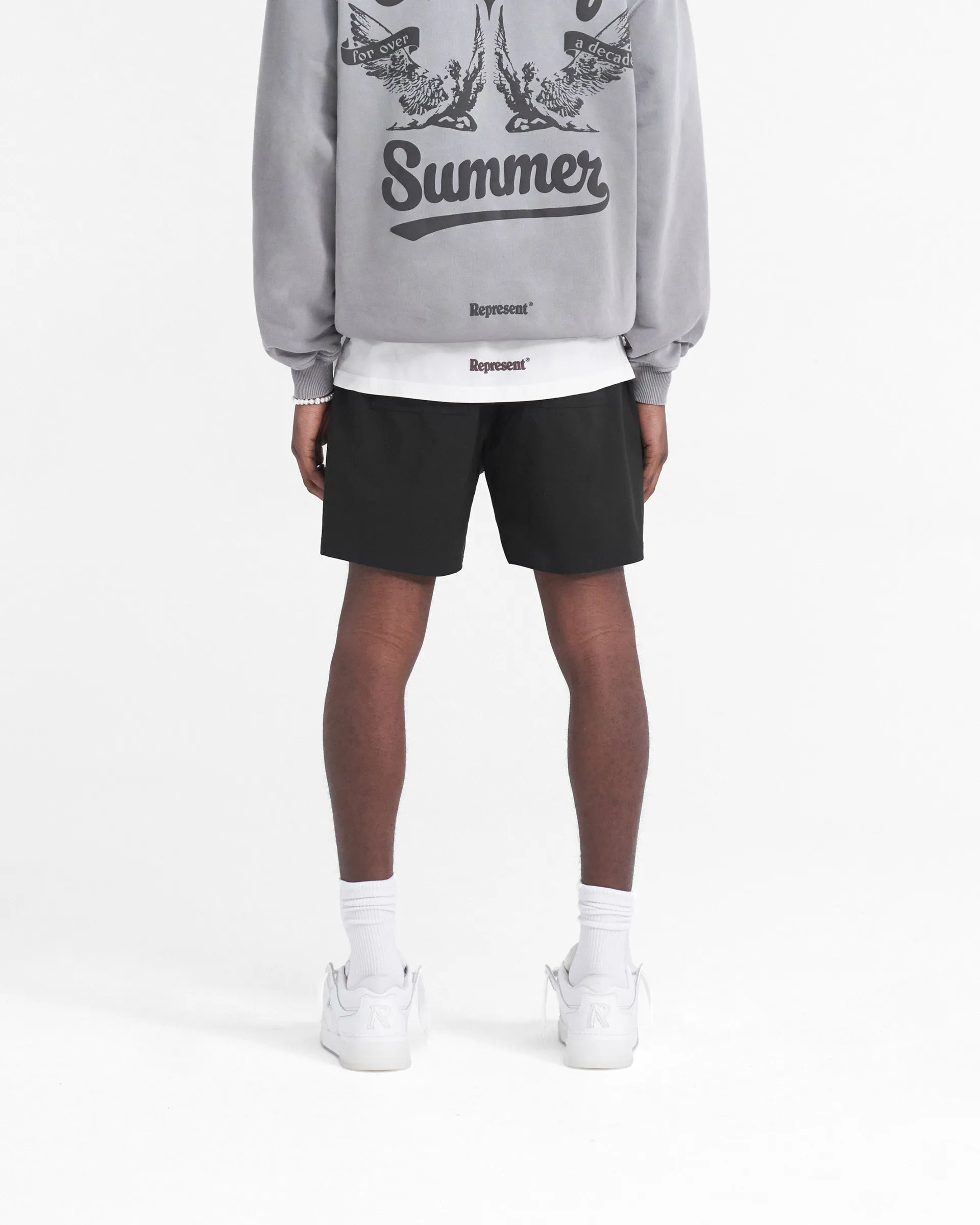 Rubberized Waistband Represent Short - Black